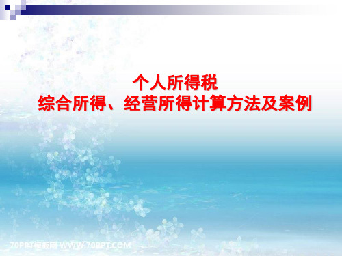个人所得税综合所得、经营所得计算方法及案例讲解课件