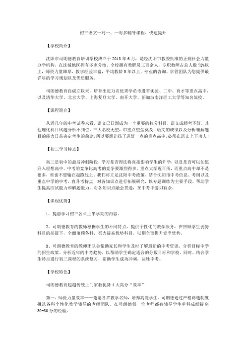 初三语文一对一