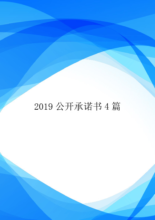 2019公开承诺书4篇.doc