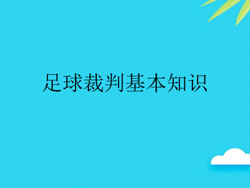 【正式版】足球裁判基本知识PPT