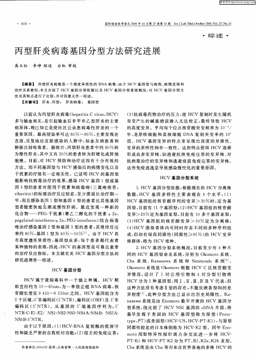 丙型肝炎病毒基因分型方法研究进展
