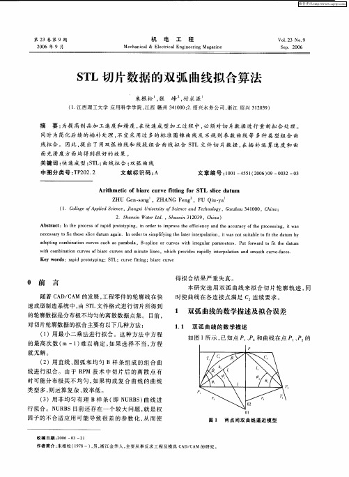 STL切片数据的双弧曲线拟合算法