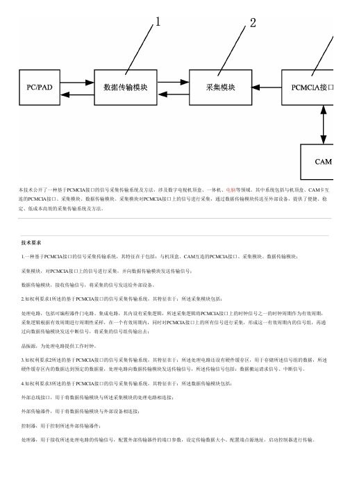 基于PCMCIA接口的信号采集传输系统及方法与设计方案