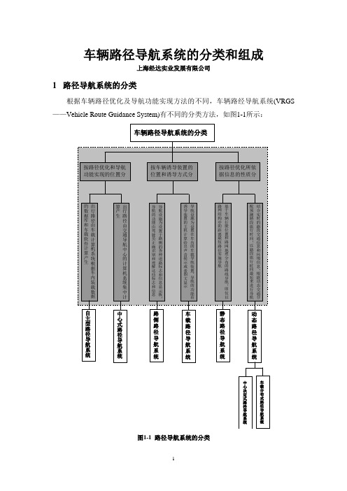 车辆路径导航系统的分类和组成