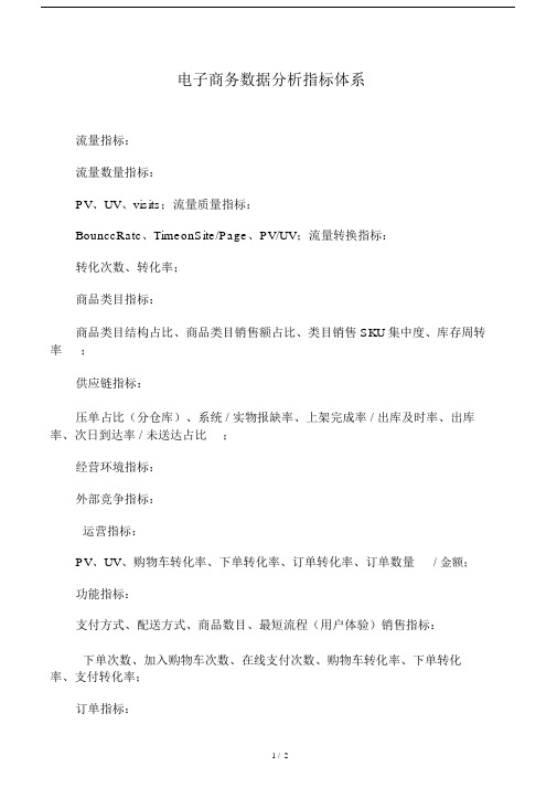 电子商务数据分析指标体系.doc