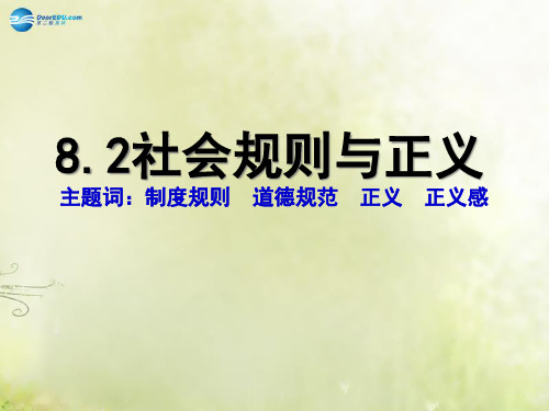 8.2 社会规则与正义PPT课件