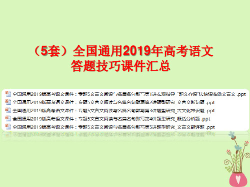 (5套)全国通用2019年高考语文答题技巧课件汇总4