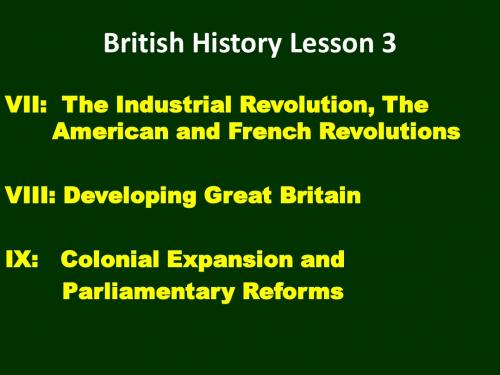 British Lesson 3 History