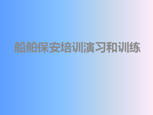 船舶保安培演习与训练PPT课件