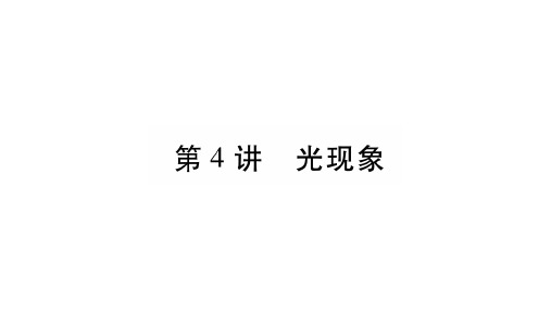 第4讲 光现象教材课后作业