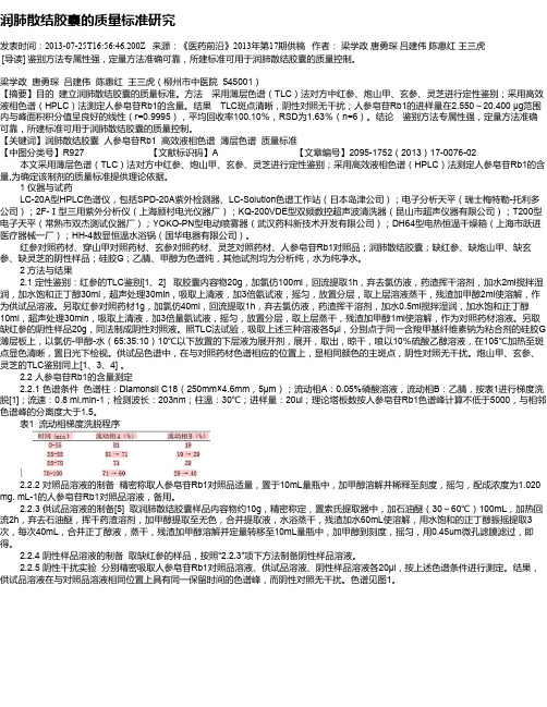 润肺散结胶囊的质量标准研究
