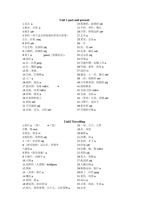 牛津译林初二下学期8B 单词