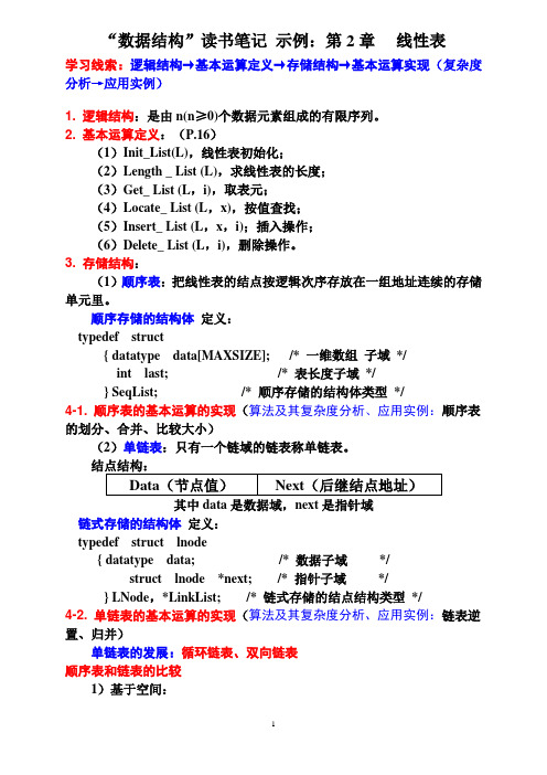 “数据结构”读书笔记