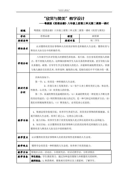 欣赏与赞美