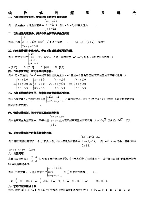 线性规划题及答案