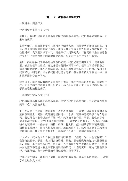 一次科学实验作文300
