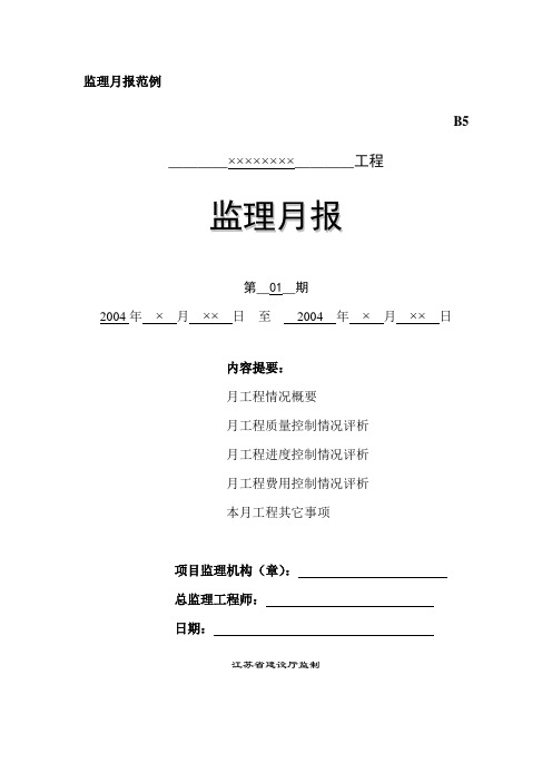 监理月报范例