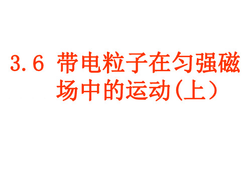 高二物理带电粒子在匀强磁场中的运动(1)