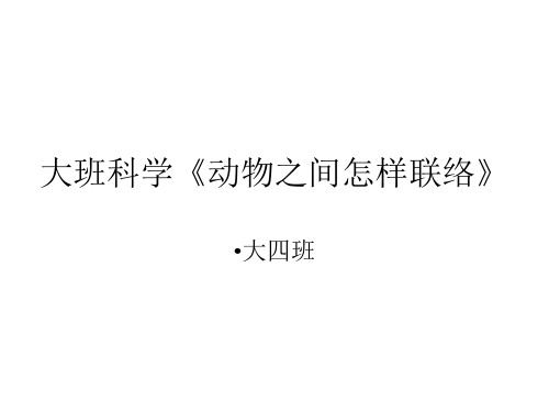 幼儿园获奖PPT课件-大班科学动物之间怎样联络