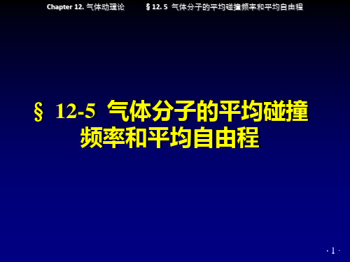 §12.5-气体分子的平均碰撞频率和平均自由程