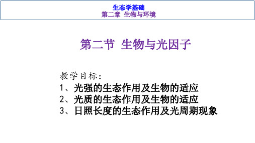 基础生态学-第二章生物与环境 第二节生物与光因子
