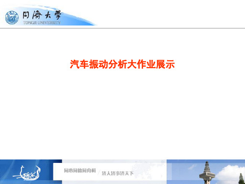 汽车振动分析大作业展示-汽振演示ppt