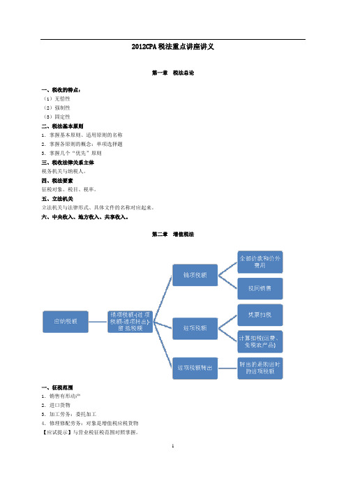 2012CPA税法重点讲座讲义
