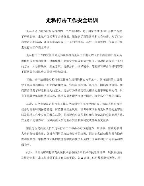 走私打击工作安全培训