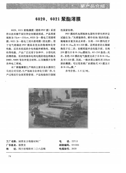 6020、6021聚酯薄膜