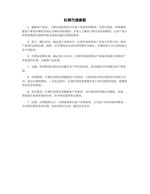 红酒代理流程