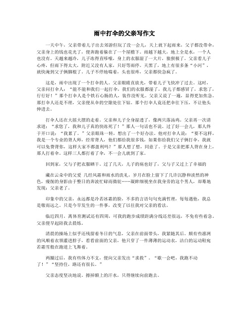 雨中打伞的父亲写作文