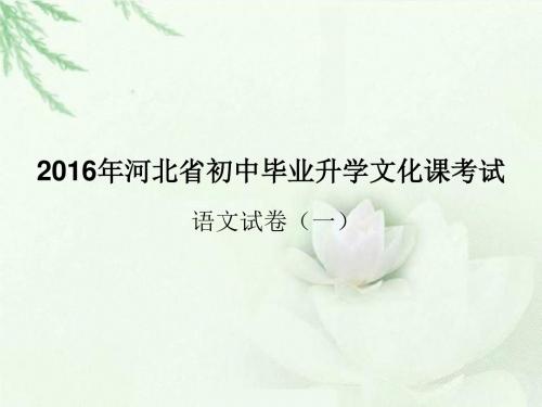2016河北中考语文模拟