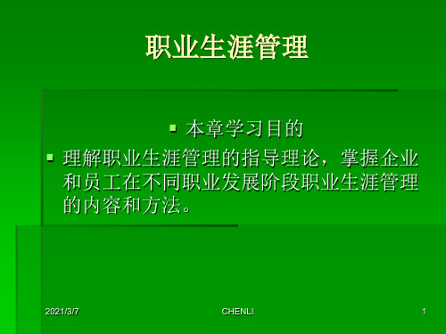 职业生涯管理PPT课件