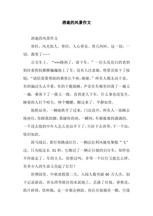 消逝的风景作文