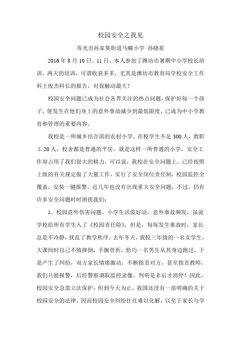 校园安全之我见