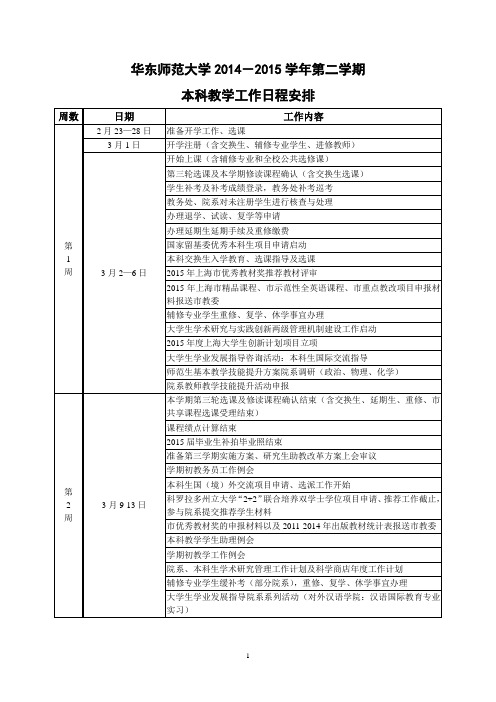 华东师范大学2012015学年第二学期