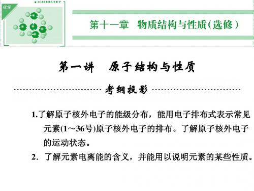 2014高考化学一轮复习技能突破课件 第11章 第1讲《原子结构与性质》