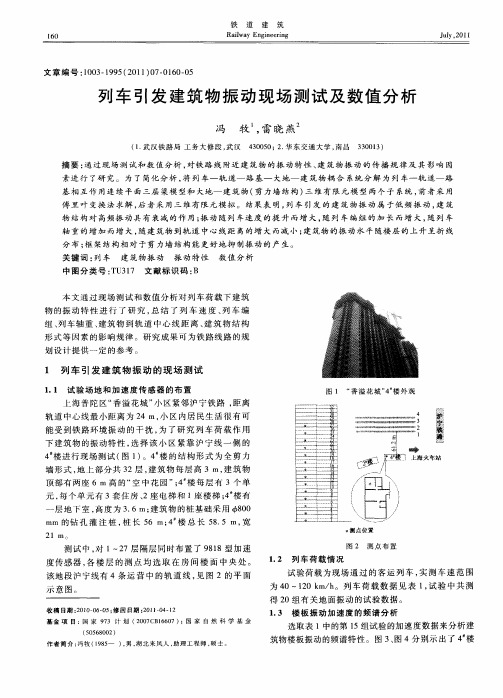 列车引发建筑物振动现场测试及数值分析