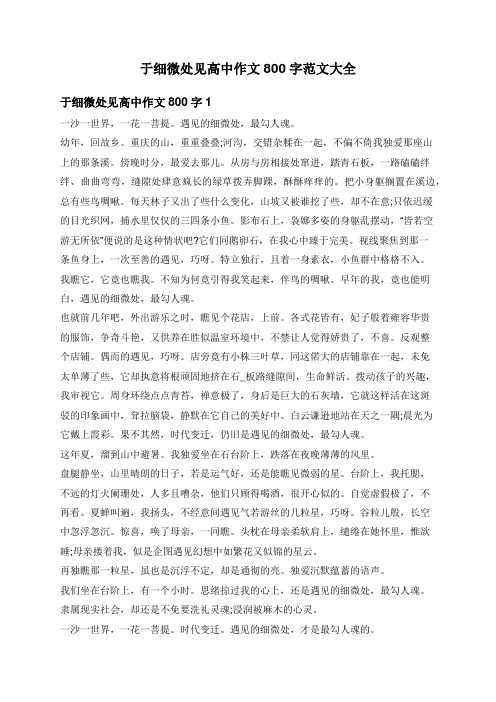 于细微处见高中作文800字范文大全