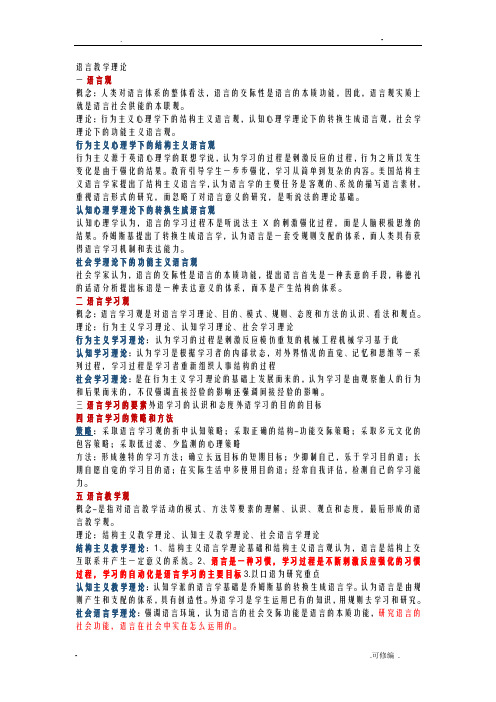英语学科知识及技能