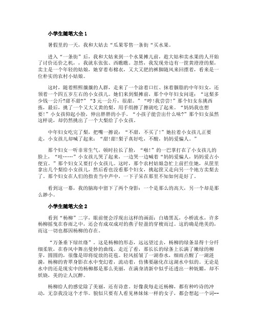 小学生随笔大全精选5篇
