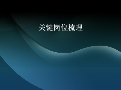 集团关键岗位梳理