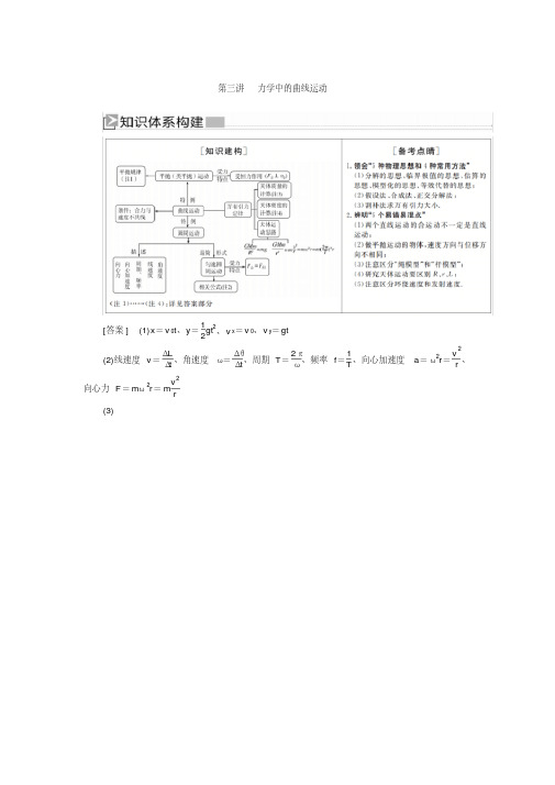 2020版高考物理新课标大二轮专题辅导与增分攻略1-1-3第三讲力学中的曲线运动