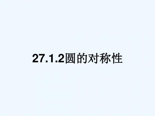 九年级数学下册 27.1.2 圆的对称性讲义 (新版)华东师大版
