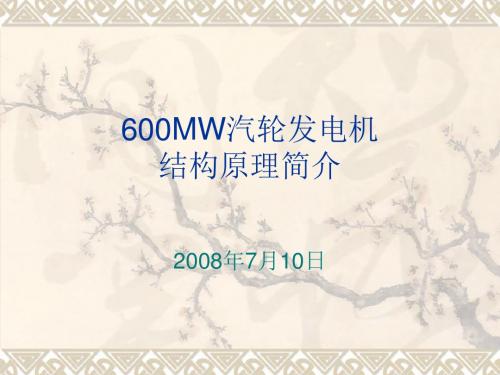 600MW发电机构造原理等讲义(一期及故障)