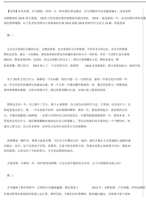 告别2018迎接2019的初中作文10篇精选.doc