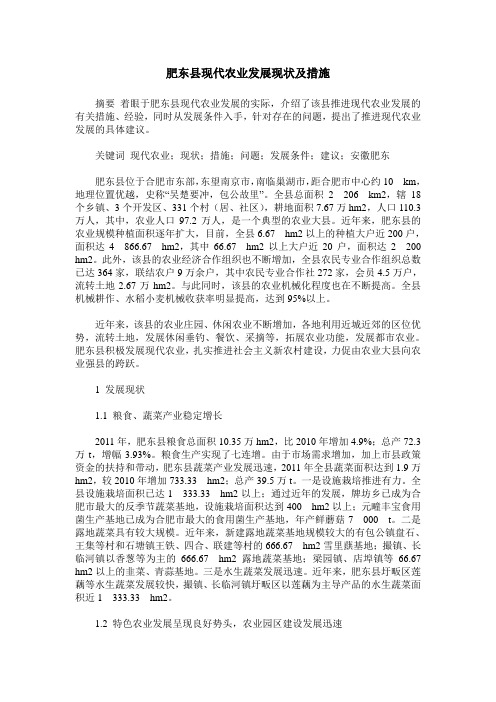 肥东县现代农业发展现状及措施
