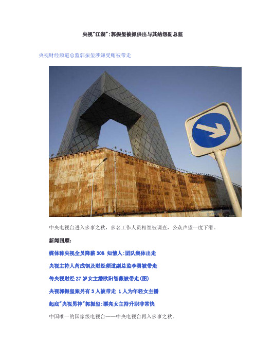 央视江湖郭振玺被抓供出与其结怨副总监