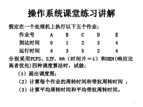 操作系统课堂练习讲解