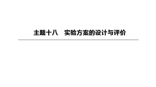 2023年中考化学(人教版)总复习一轮复习课件：主题18 实验方案的设计与评价(共23张P